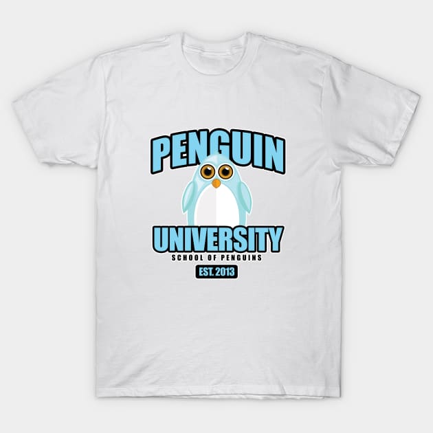 Penguin University - Blue T-Shirt by adamzworld